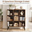 8-Cube Bookcase with Raised Legs - Rustic Brown