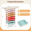 8-Drawer Rolling Storage Cart with Wooden Tabletop