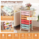8-Drawer Rolling Storage Cart with Wooden Tabletop