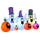 8 FT Halloween Inflatable with Ghosts and Pumpkins RGB LED