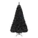 6/7/8 Feet Black Artificial Halloween Christmas Tree with PVC Branch Tips and 210/320/450 Cool White LED Lights