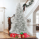 6 Feet Snow-flocked Artificial Christmas Tree Pre-lit Hinged with 81 Sphere Lights and Remote