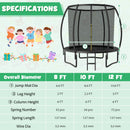 8 Feet ASTM Approved Recreational Trampoline with Ladder-Blue