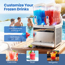 Commercial Slushie Machine 8 Gallon Dual Tank with LED Lights