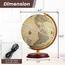 8 Inch Illuminated World Globe Night Light up Globe Lamp with Wooden Stand and HD Map