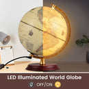 8 Inch Illuminated World Globe Night Light up Globe Lamp with Wooden Stand and HD Map