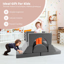 8 Pieces Kids Modular Play Sofa with Detachable Cover for Playroom and Bedroom