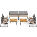 8-Piece Patio Conversation Set with Acacia Wood Coffee Table
