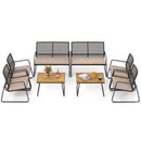 8-Piece Patio Conversation Set with Acacia Wood Coffee Table