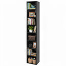 8-Tier Narrow Bookshelf with Adjustable Shelves