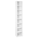 8-Tier Narrow Bookshelf with Adjustable Shelves