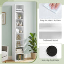 8-Tier Narrow Bookshelf with Adjustable Shelves