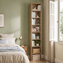 8-Tier Narrow Bookshelf with Adjustable Shelves