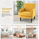 Modern Upholstered Padded Accent Chair with Rubber Wood Legs
