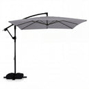 8 x 8 FT Offset Cantilever Patio Umbrella Square Hanging Outdoor Market Umbrella with 360¬∞ Rotation