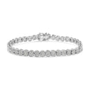 .925 Sterling Silver 2.0 Cttw Diamond Cluster Link Bracelet (I-J Color, I2-I3 Clarity) - Size 7.25"