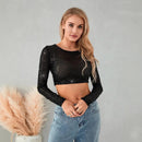 Fashionable Beaded T-shirt Sequined Slim-fit Crop Top