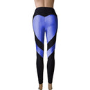 Butt-lifting Heart-patterned Patchwork Leggings With Excellent Stretch