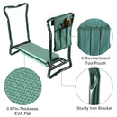 Foldable Garden Kneeler Seat w/ Kneeling Soft Cushion Pad Tools Pouch Portable Gardener Kneeling Bench Stool