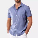 Mens Short-Sleeved Printed Casual Shirt