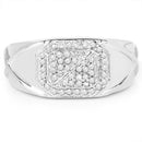 14K White Gold Plated 0.24 Carat Genuine White Diamond .925 Sterling Silver Ring