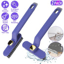 2 Pack Multi-Function Rotating Crevice Cleaning Brush Stiff Bristle Brush Gap Cleaner with 2-In-1 Clip and Spade for Tight Spaces Bathroom Kitchen