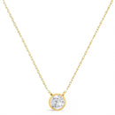 .925 Sterling Silver 1/10 Cttw Round-Cut Diamond Bezel 18" Pendant Necklace (J-K Color, I1-I2 Clarity)