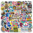 50 Cartoon Hippie Hippie Stickers Personalized Decoration Line