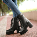 Women's Chunky Heel PU Martin Boots