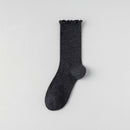 Womens Socks Solid Color Mid-calf Length Summer Thin Style Pure Cotton