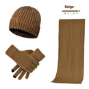 Men's Women's Knitted Wool Hat Scarf Gloves Set