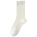 Womens Socks Solid Color Mid-calf Length Summer Thin Style Pure Cotton