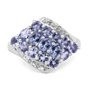 1.85 Carat Genuine Tanzanite .925 Sterling Silver Ring