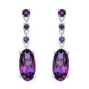 9.63 Carat Genuine Amethyst .925 Sterling Silver Earrings