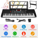 61 Keys Digital Music Electronic Keyboard Electric Musical Piano Instrument Kids Learning Keyboard w/ Stand Microphone For Beginners