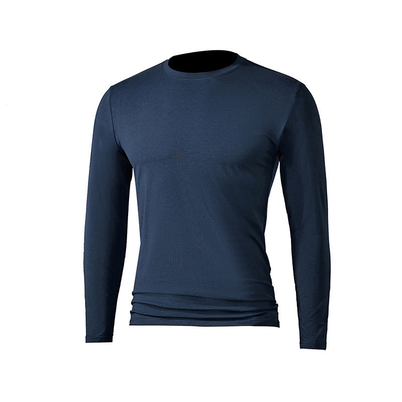 Modal Long Sleeve Men's Multi-coloured Business Bottom Shirt