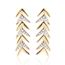 18K Yellow Gold Plated .925 Sterling Silver 1/5 Cttw Diamond Chevron Arrow Stud Earring (I-J Color, I2-I3 Clarity)