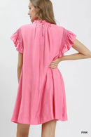 Umgee Ruffle Flutter Sleeve Dress
