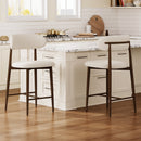 Counter Height Bar Stools Set of 2 with Curved Backrest