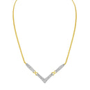 14K Yellow and White Gold 2.0 Cttw Princess Cut Diamond Flared and X-Station V Shaped 18â€ Franco Chain Statement Necklace (H-I Color, SI2-I1 Clarity)