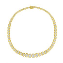 10K Yellow Gold 4 cttw Brilliant Round-Cut Diamond Graduating Riviera Statement Necklace (H-I Color, I2-I3 Clarity)