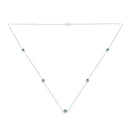 Sterling Silver Treated Blue Color Diamond Station Necklace (1/2 cttw, Blue Color, I2-I3 Clarity)
