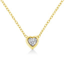 10K Yellow Gold Plated .925 Sterling Silver 1/10 Cttw Miracle Set Round Diamond Square Box Shape 18" Pendant Necklace (K-L Color, I2-I3 Clarity)
