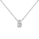 14K White Gold 1/5 Cttw Pear Shape Solitaire Diamond 18" Pendant Necklace (G-H Color, VS2-SI1 Clarity)