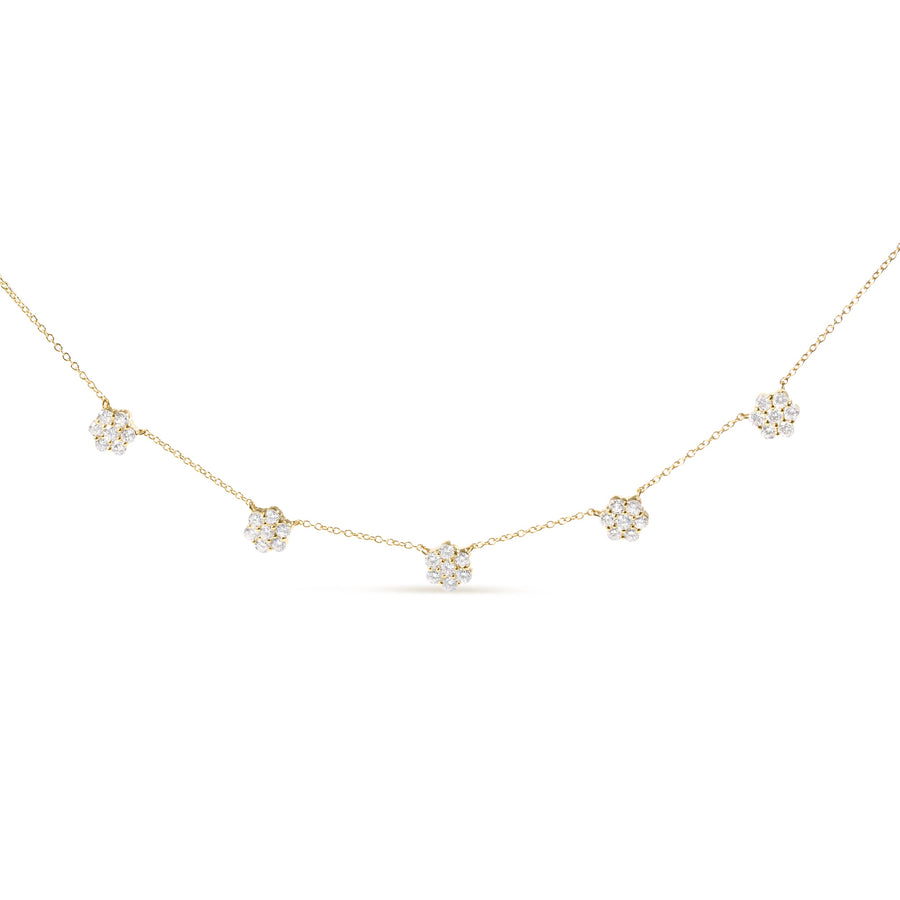 14K Yellow Gold 2.00 Cttw Diamond  Cluster 18