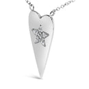 .925 Sterling Silver Diamond Heart with Star Pendant Necklace