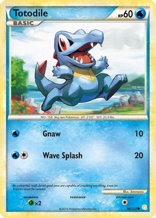 Totodile 086/123 - HeartGold SoulSilver Reverse Holofoil