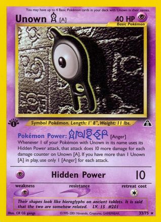 Unown [A] 033/75 - Neo Discovery 1st Edition
