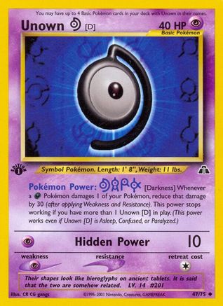 Unown [D] 047/75 - Neo Discovery 1st Edition