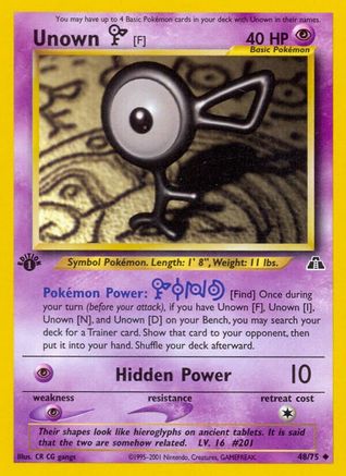 Unown [F] 048/75 - Neo Discovery 1st Edition